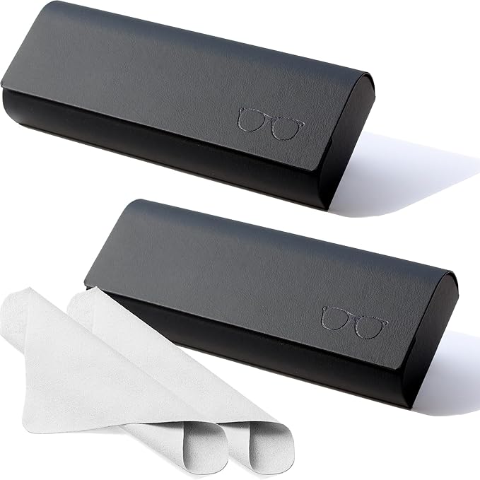 Hard Shell Eyeglasses Case Protective Glasses Case for Men and Women Linen Fabric