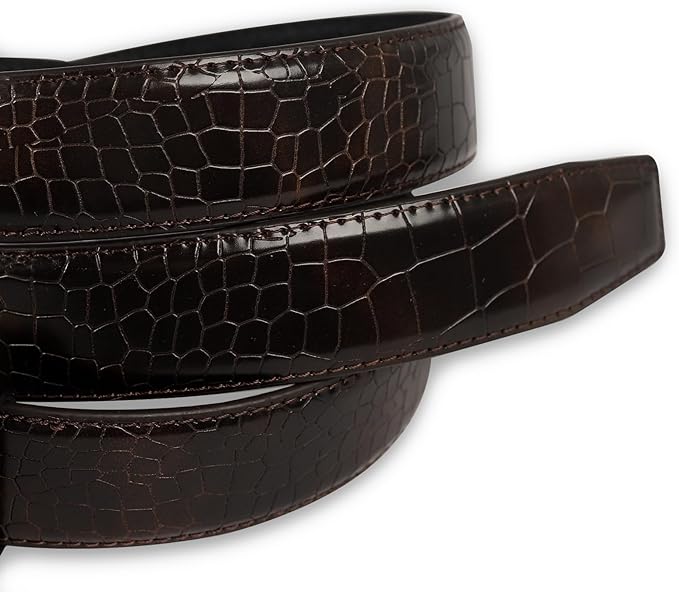Aurolran Men&Womens Leather Dress Belt Business Automatic Buckle Belt Color-Black Silver Gold