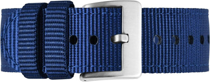 BISONSTRAP Men’s Nylon Watch Bands, Two-Piece Military Watch Straps, Quick Release, Brushed Buckle, Band Width 18mm 19mm 20mm 22mm