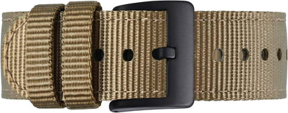 BISONSTRAP Men’s Nylon Watch Bands, Two-Piece Military Watch Straps, Quick Release, Brushed Buckle, Band Width 18mm 19mm 20mm 22mm