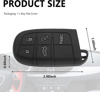 5 Buttons Key Fob Cover,Key Fob Replacement for Protecting Remote Keys,Keys Fob Case Compatible with Jeep Dodge Chrysler (Gray)