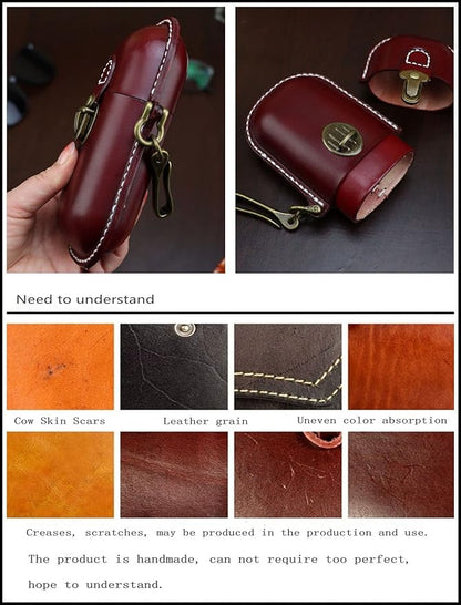 Handmade Leather Eyeglass Case Hard Shell Retro Men And Women Sunglasses Nearsighted Glasses Hooks Protection Box