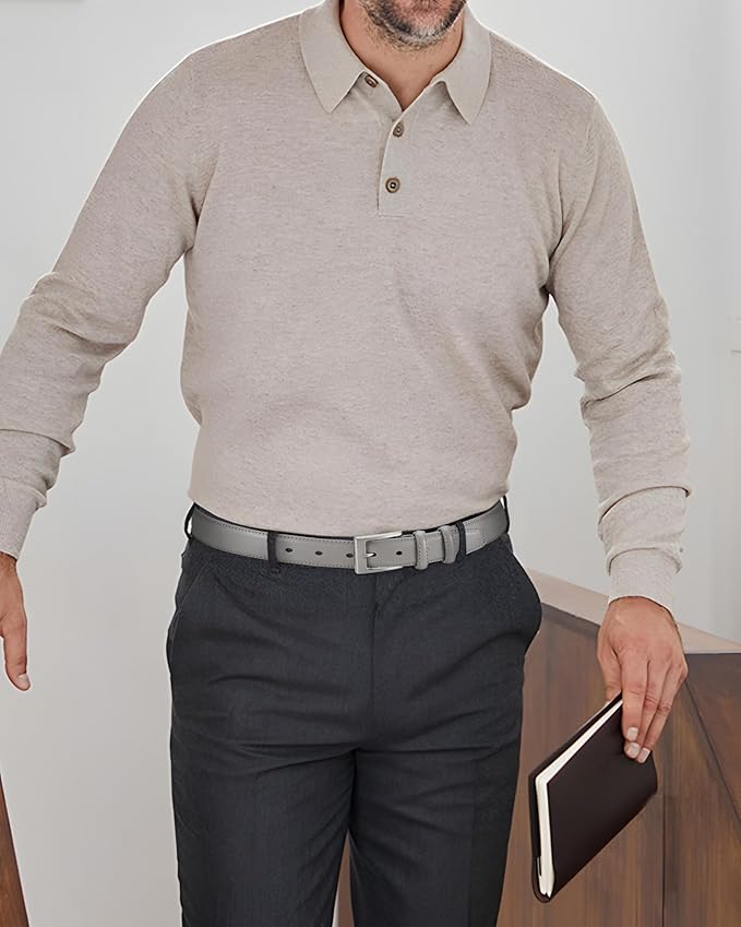 CHAOREN Mens Belts Leather Gift for Men - Ideal Match for Mens Dress Shoes