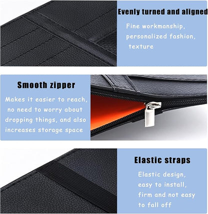 Car Sun Visor Organizer, Car Visor Organizer Visor Storage Organizer with Pockets Car Visor Storage Pouch Truck Sunvisor Organizer for Men Women(Black)