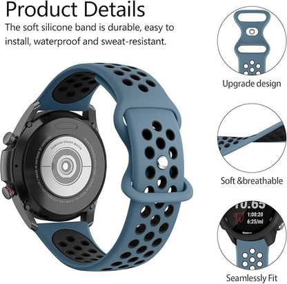 Meliya 20mm 22mm Watch Bands Quick Release Replacement Wristband, Soft Silicone Bands Breathable Sport Replacement Straps for Men Women