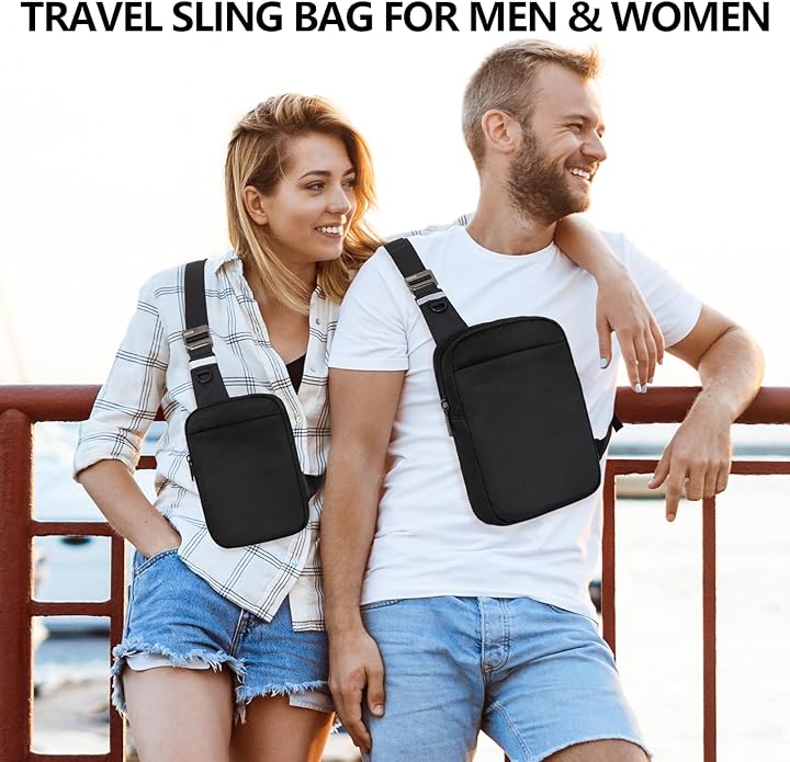 OSOCE Small Sling Bag for Men and Women with RFID Pocket, Anti Theft Crossbody Chest Bag Casual Travel Bag for Hiking