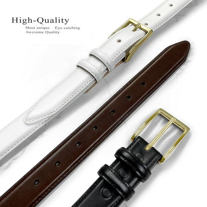 Adam Gold Men's Genuine Full-Grain Cowhide Leather Dress Belt 1-1/8"(30mm) Wide Polished Buckle