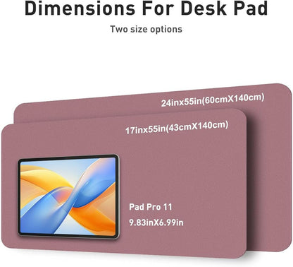 Aothia Faux Leather Desk Mat - Non-Slip PU Leather Desk Blotter, Waterproof Writing Surface, Large Desk Pad for Office & Home (Purple, 55" x 24")