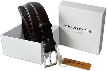 Mens Plain Smooth Italian Dress Leather Belt