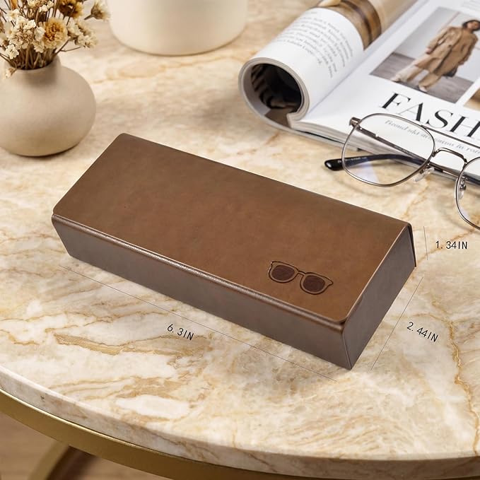 Glasses Case hard shell,3-in-1 Sunglasses Case & Eyeglass Case with Cleaning Cloth & Storage Pouch