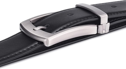 Men's Dress Belt Black Leather Belts for Jeans