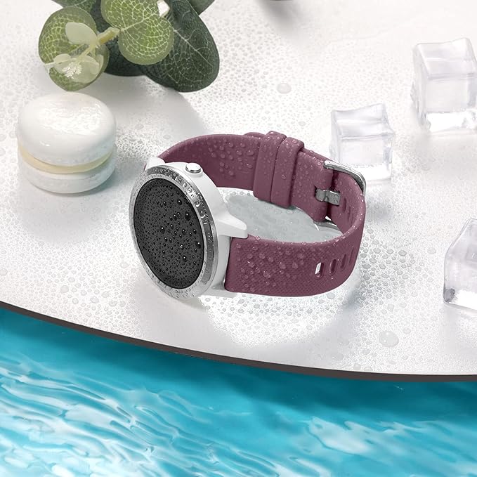 GEAK Compatible with Garmin Vivoactive 5 Watch Bands/Garmin Vivoactive 3 Watch Bands,20mm Silicone Band for Vivoactive 3 Music/Vivomove Sport,Forerunner 645/245 Music Smartwatch Women Men SmokeViolet