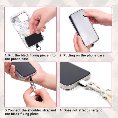 FUVLIFE Phone Lanyard Crossbody Wrist Strap, Adjustable Clip and Go Strap for Phone with Wallet Crossbody, Phone Strap with Zippered Pouch, Universal Hands-Free for All Cell Phone