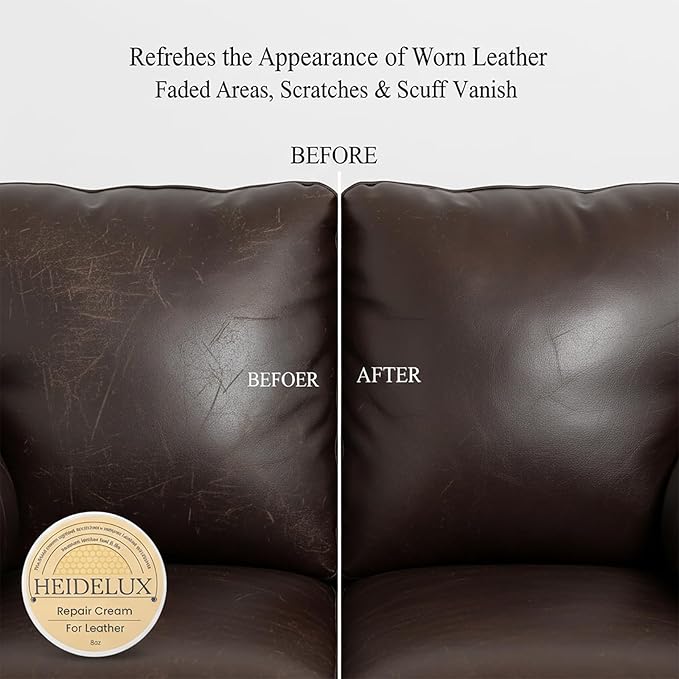 Leather Restore Cream – Leather & Furniture Restoration Salve, Leather Scratch Polish Remover, Easy & Fast to Use, Long-Lasting Protector, Conditioner & Cleaner for Couch, Car Seat, Boots