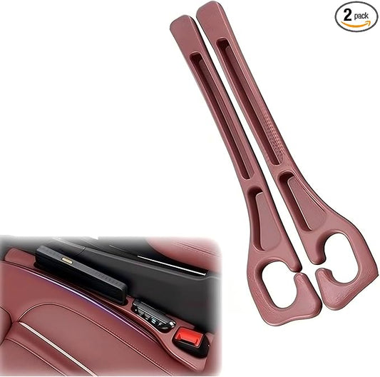 Car Seats Gap Filler Dual-Slot Car Seat Gap Organizer – with Belt Slot, Anti-Drop Gap Filler for Cars & SUVs – No More Lost Items, All Within Reach (2PCS) (Black)