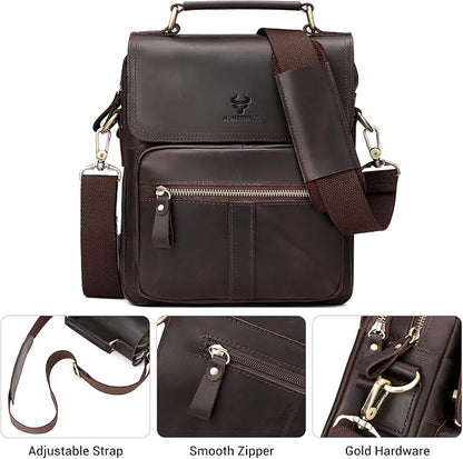 gzcz Leather Sling Shoulder Crossbody Bag Man Purse Messenger Bags for Men Women Outdoor Travel Business | Man, Purse, Outdoor, Travel, Business