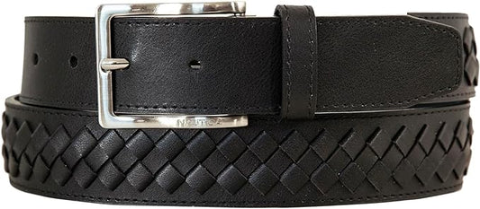 Nautica Men's Dress Leather Belt for Suits and Pants | Classic | Business | Fashion | Adjustable | Metal Buckle