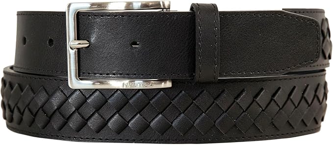 Nautica Men's Dress Leather Belt for Suits and Pants | Classic | Business | Fashion | Adjustable | Metal Buckle