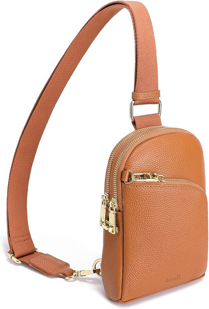 INICAT RFID Blocking Sling Bag, Anti Theft Crossbody Bag for Women, Travel Fanny Pack Style Purse, Vegan Leather