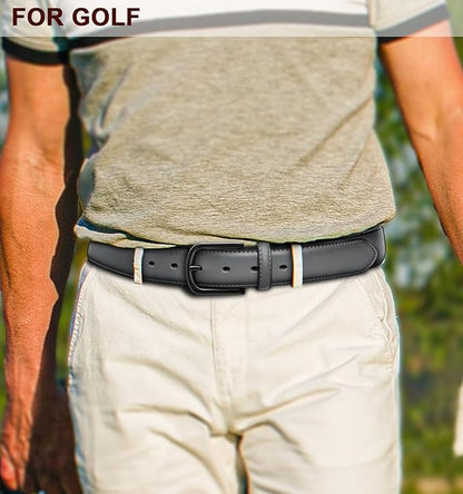 BULLIANT Men Belt-Leather Belt 7 Holes Comfortable for Men Dress Casual Jeans 1 3/8"