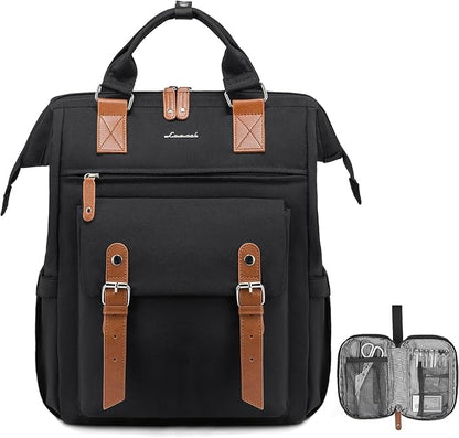 LOVEVOOK Laptop Backpack for Women, 15.6 Inch Teacher Nurse Bag Work Travel Computer Backpacks Purse, College Bookbag for School, Water Resistant Daypack, 17.3 inch