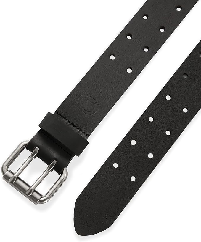 CHAOREN Work Belts for Men Heavy Duty - 1.5" Full Grain Leather Belt Casual - Fully Adjustable, Double Prong