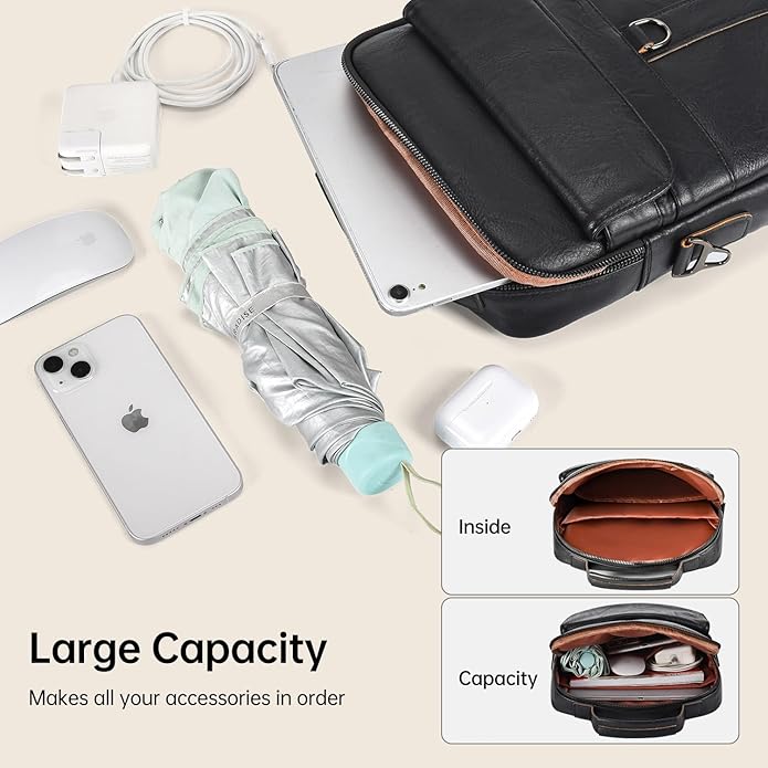 13 Inch Laptop Shoulder Bag Leather Carrying Case for Macbook Air 13" M5 M4 M3 M2 A3420 A3113 A2681/ MacBook Neo 13 A18 Pro
