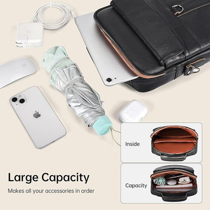 13 Inch Laptop Shoulder Bag Leather Carrying Case for Macbook Air 13" M5 M4 M3 M2 A3420 A3113 A2681/ MacBook Neo 13 A18 Pro