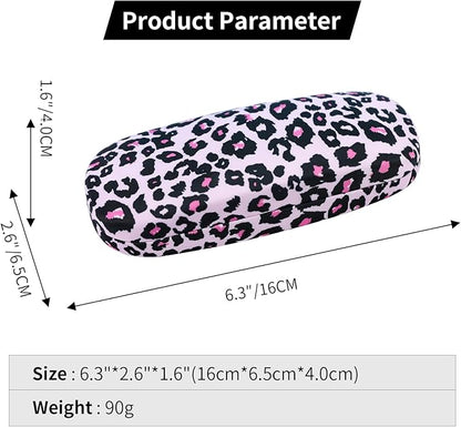 PERFECTSIGHT Hard Shell Eyeglasses Case, PU Leather Protective Glasses Case, Cute Eyeglass Case for Women Men Girls