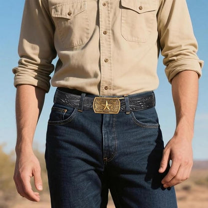 Dubulle Men's Ratchet Belt Gold/Black/Red/Green/Blue/White Automatic Buckle Business Casual Belt Gift - Adjustable Fit