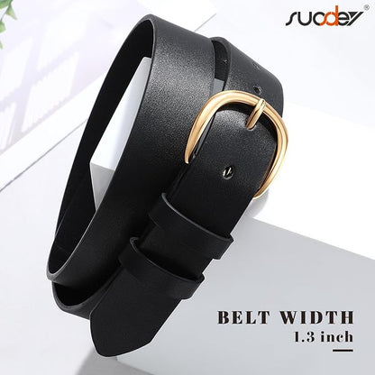 SUOSDEY Womens Casual Leather Belt for Jeans Dress Pants,Fashion Ladies Waist Belt