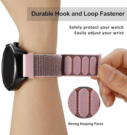 WOCCI 16mm Adjustable Nylon Watch Band, Quick Release Sport Loop Strap (Sand Pink)