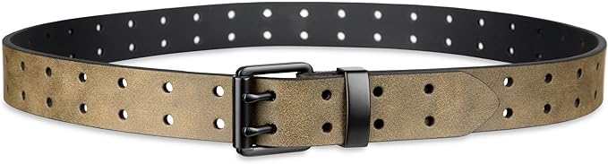 Dickies Men's Double Prong Leather Work Belt – Fully Adjustable, Regular & Big and Tall Sizes