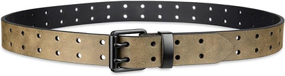 Dickies Men's Double Prong Leather Work Belt – Fully Adjustable, Regular & Big and Tall Sizes