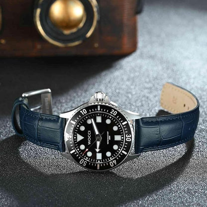 WOCCI Watch Bands, Top Grain Leather, Embossed Alligator Grain, Quick Release, Band Width 18mm 20mm 22mm