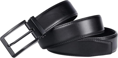Men's Dress Belt Black Leather Belts for Jeans