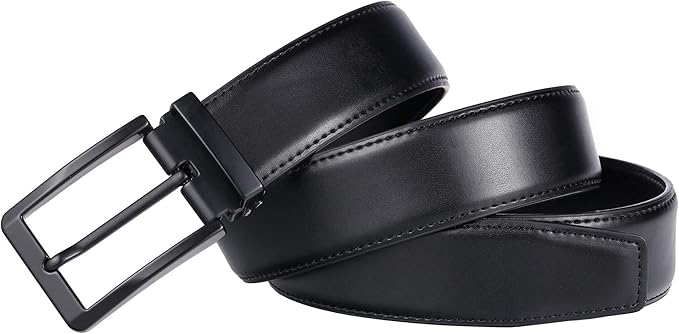 Men's Dress Belt Black Leather Belts for Jeans