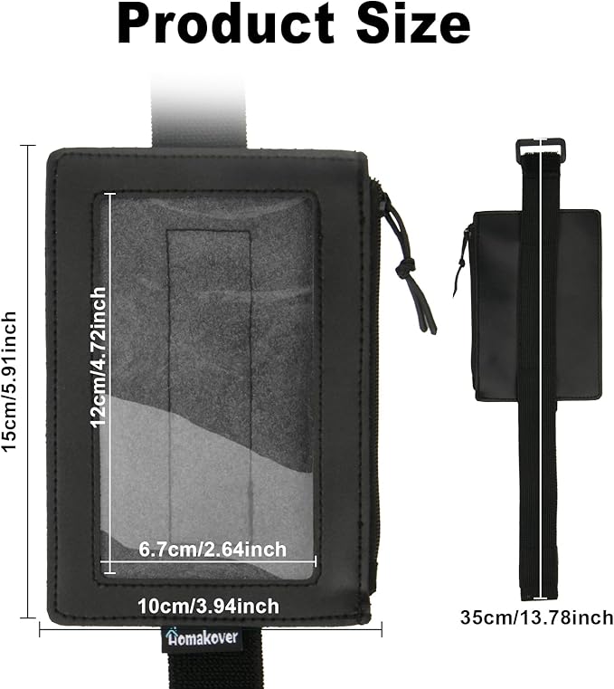 Registration & Insurance Card Document Holder for Visor, Carrying Case for High Road Registration and Insurance Pocket, Adjustable Visor Bag Drivers License Holder, Fit Most Car, SUV and Truck (Black)