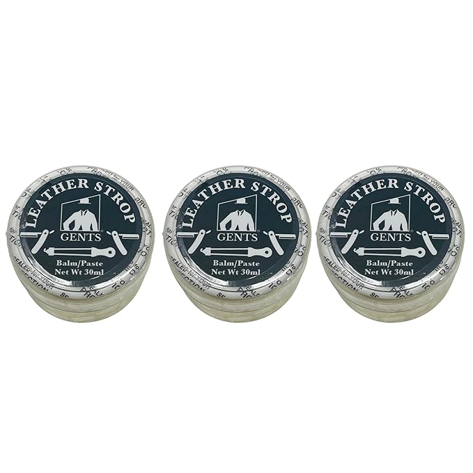 G.B.S Leather Strop 30ml Conditioning Paste Professional Hone and Sharpen your Shaving Razor, blade, knives, cutlery and tools- Leather Balm (Packof3)