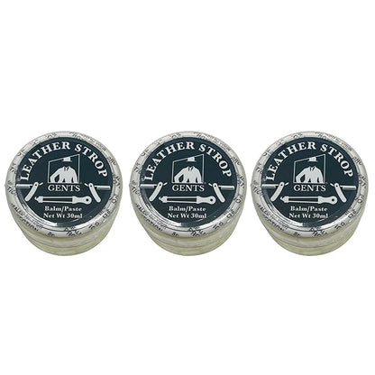G.B.S Leather Strop 30ml Conditioning Paste Professional Hone and Sharpen your Shaving Razor, blade, knives, cutlery and tools- Leather Balm (Packof3)