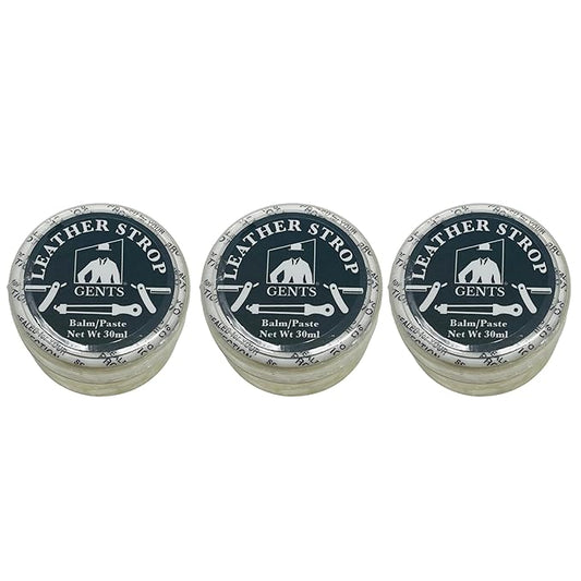 G.B.S Leather Strop 30ml Conditioning Paste Professional Hone and Sharpen your Shaving Razor, blade, knives, cutlery and tools- Leather Balm (Packof3)