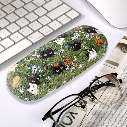 PERFECTSIGHT Hard Shell Eyeglasses Case, PU Leather Protective Glasses Case, Cute Eyeglass Case for Women Men Girls