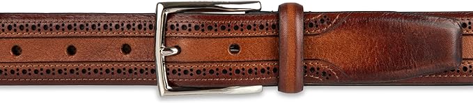 Cole Haan Men's Leather Dress Belt – Polished Brown, Tan Or Cognac Strap for Work & Formal Wear