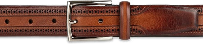 Cole Haan Men's Leather Dress Belt – Polished Brown, Tan Or Cognac Strap for Work & Formal Wear