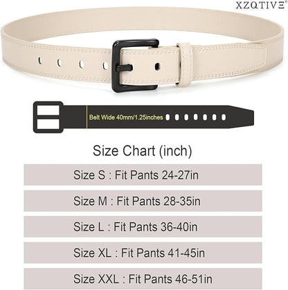 XZQTIVE Men’s Metal Free Belt Hypoallergenic Leather Belts For Jeans Dress Nickle Free TSA Belt With Black Buckle