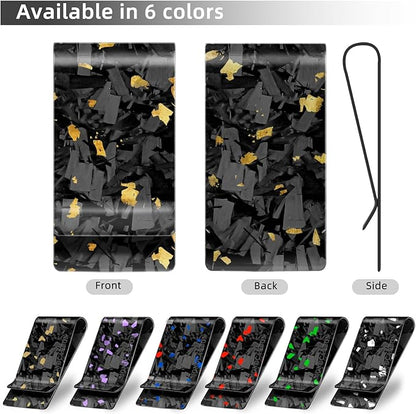 MONOCARBON Carbon-Fiber-Money-Clip-for-Men, Minimalist-Money-Holder for Cash, High Elastic Carbon-Fiber-Wallet, Slim and Durable