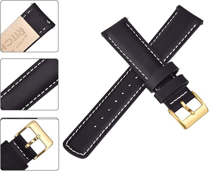 Ritche Christmas Gift Quick Release Leather Watch Bands Genuine Watch Straps for Men Women Top Grain Leather Watch Strap, White Elephant Gifts, Stocking Stuffers for Men, Father's Day gifts