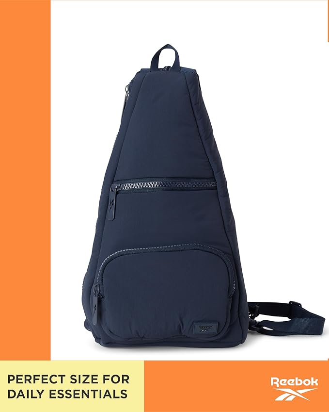 Reebok Unisex Crossbody Sling Bags – Compact Convertible Strap Cross Body Bag Travel Sling Bag - Gym & Travel Essential, Maeve Eastcoast Blue