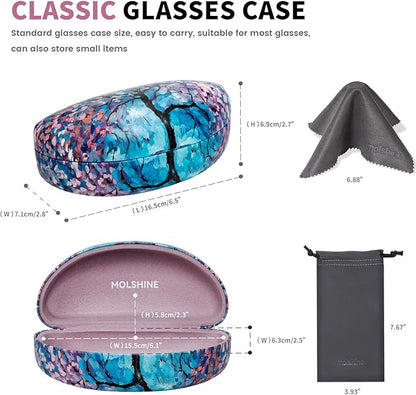 molshine Hard Shell Sunglasses Case,Large Glasses Case for Women Men Oversized Sunglass Eyeglasses