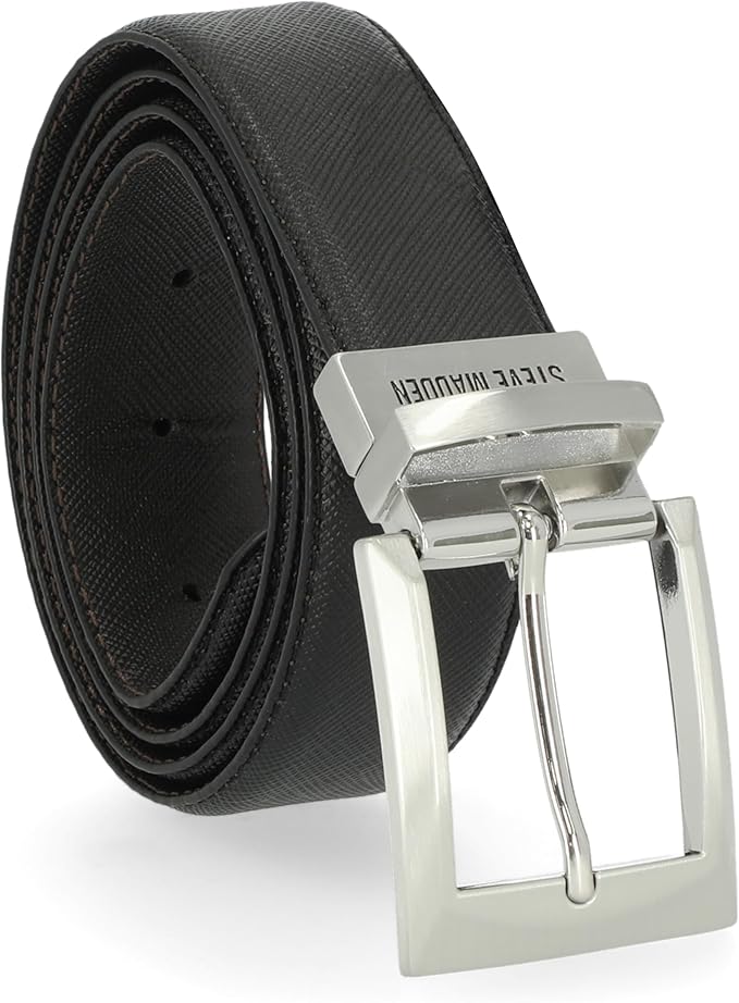 Steve Madden Men's Reversible Men's Dress Casual Every Day Leather Belt
